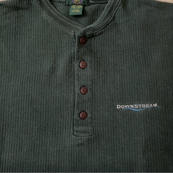 Club Room Men’s Crewneck Henley Sweater 100% Cotton Size Large Forest Green - Picture 5 of 5